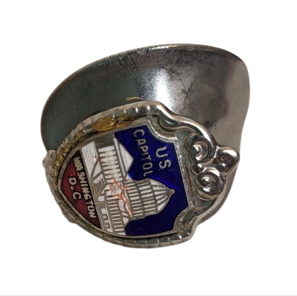 Washington DC US Capitol Spoon Ring – Silver Tone Adjustable Souvenir Jewelry - Picture 4 of 4
